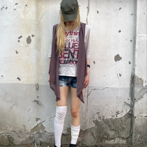 Y2K Mood Unbalanced Vest Cardigan