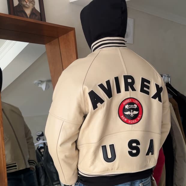 Avirex 아비렉스 아이콘 레더 바시티 자켓
