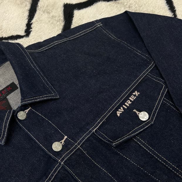 [2XL]Avirex 데님 자켓/진청