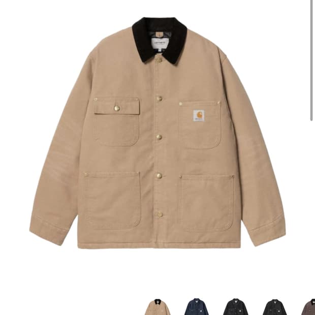 M사이즈 칼하트WIP OG 초어 코트 피넛 블랙 에이지드 캔버스