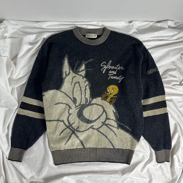 90s warner bros 카툰 캐릭터 울 니트