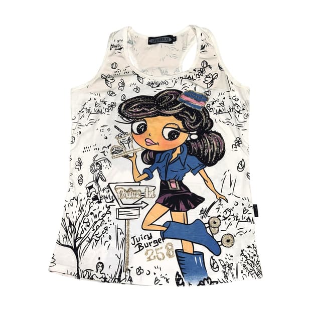 Y2K Cartoon Girl Graphic Tank Top