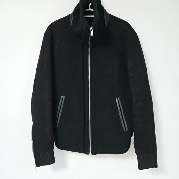 시스템옴므 SYSTEM 소가죽 니트 봄버집업 자켓 95