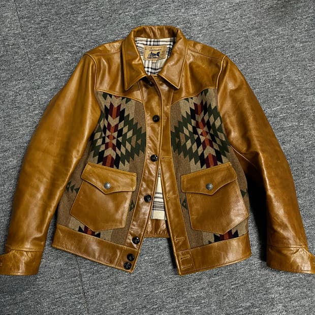Cidu 나바호 레더 웨스턴자켓 L