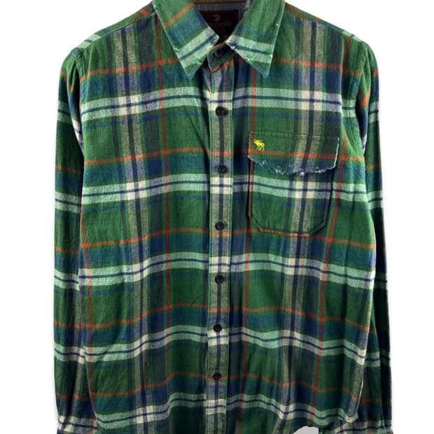 아베크롬비 그린체크 데미지드 셔츠2208
