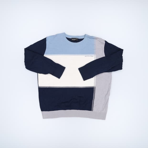 [115] 장미셸바스키아 라운드 배색니트 1222H1