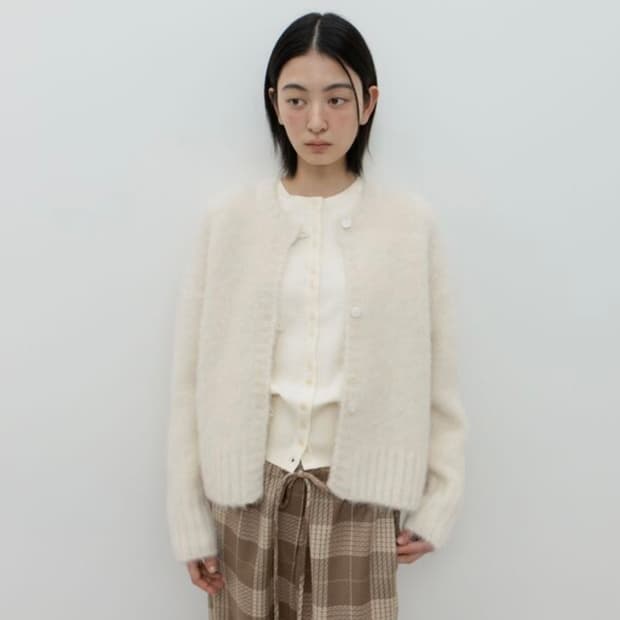 [새상품] GBH 알파카 가디건 Ivory