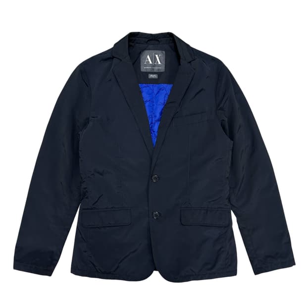 아르마니 네이비 누빔 나일론 블레이저(S)