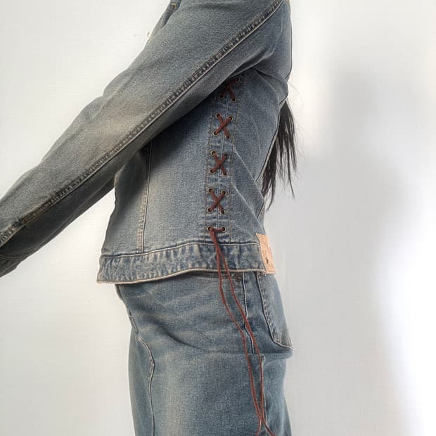 웨스턴 크롭 데님 자켓
