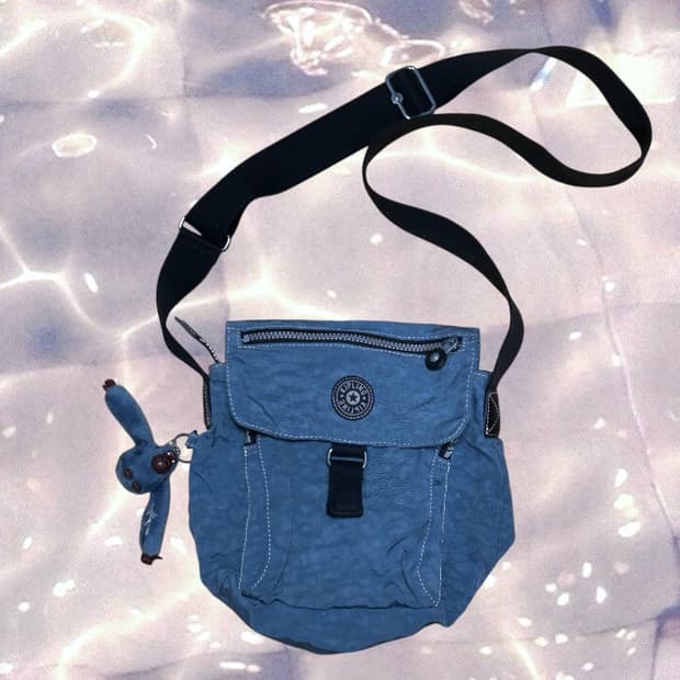 키플링 크로스백 숄더백 메신저백 미니백 가방 데님 블루 y2k