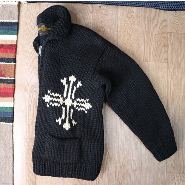 
캐나다 핸드메이드 양모100% 인디언 코위찬 스웨터 cowichan

