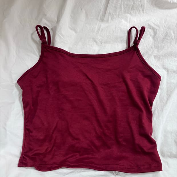 크롭 나시 레드