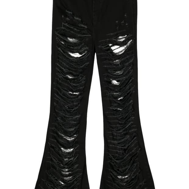 에곤 랩 디스트레스 플레어 워싱 데님팬츠