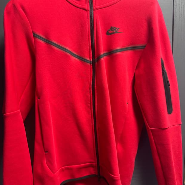 나이키 테크플리스 후드집업 레드