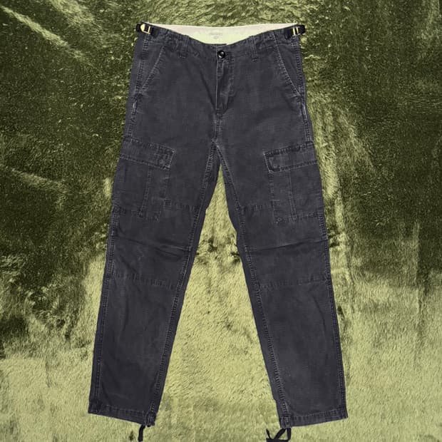 [30X32] 칼하트 WIP 립스탑 빈티지 워싱 카고 팬츠 블랙