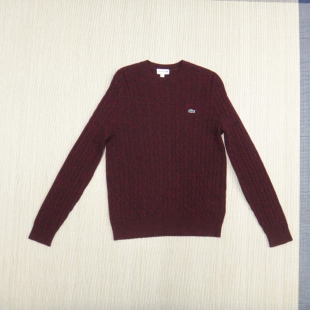 (M/95) 라코스테 남성 라운드 넥 풀오버 스웨터