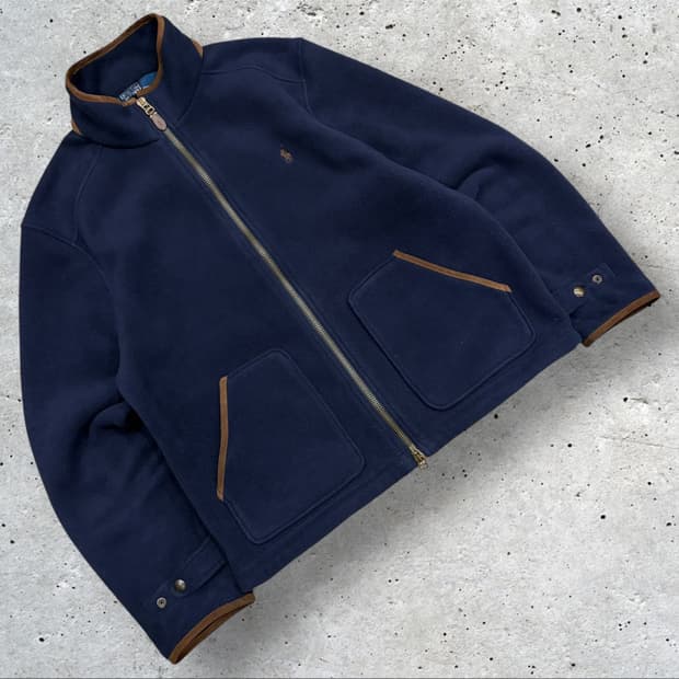 [XL] 90s 폴로랄프로렌 헌팅 플랩 버튼 네이비 플리스 자켓 B849