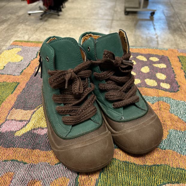 빈티지 딥그린 러버토 하이탑 스니커즈