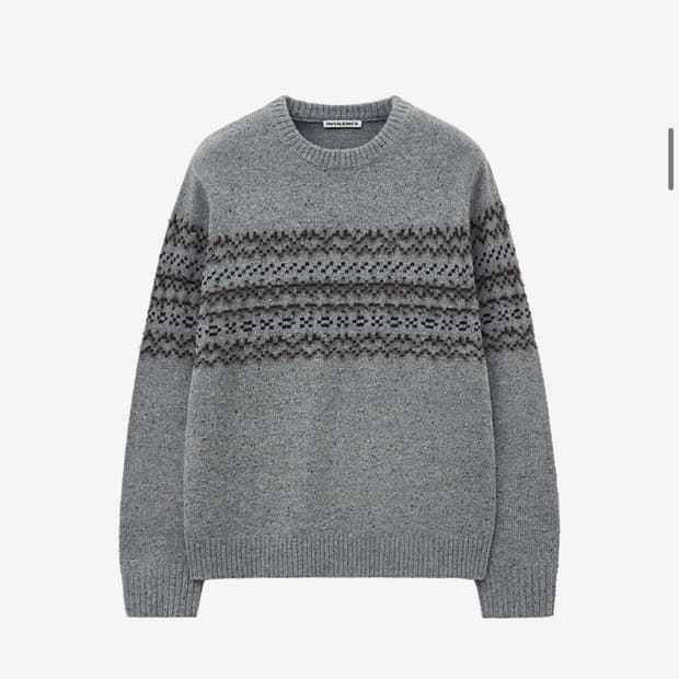 인사일런스 믹스드 자카드 니트 GREY L사이즈