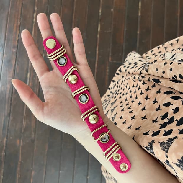 레더 큐빅 브레이슬릿