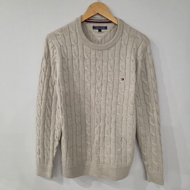 타미힐피거 케이블 니트 아이보리 M