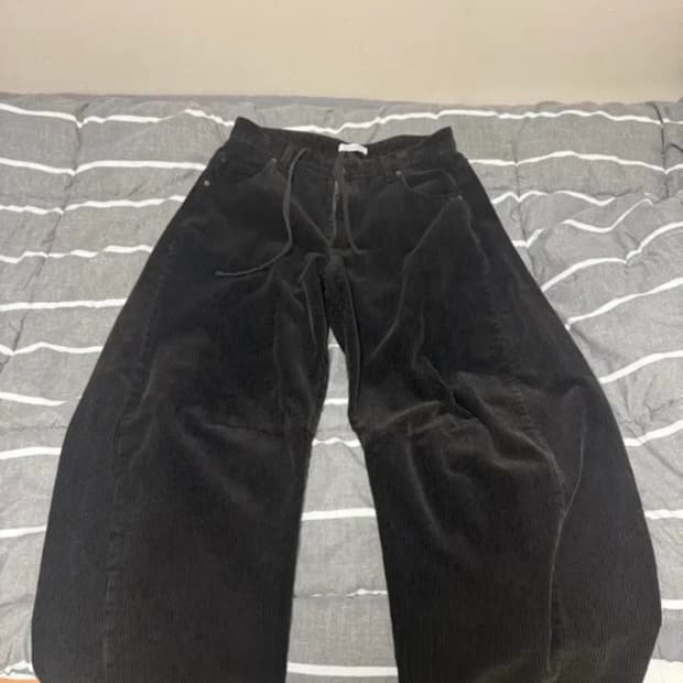 프릭스스토어 와이드 코듀로이 커브진 블랙 브라운? L