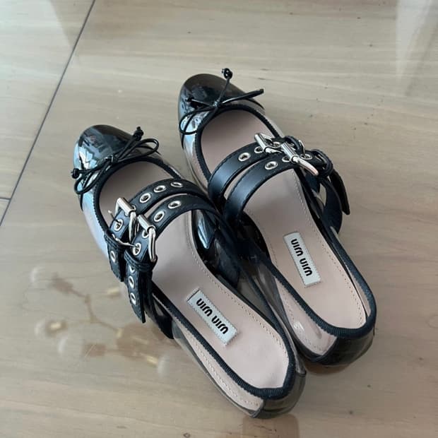 미우미우 발레리나 pvc 플랫 38