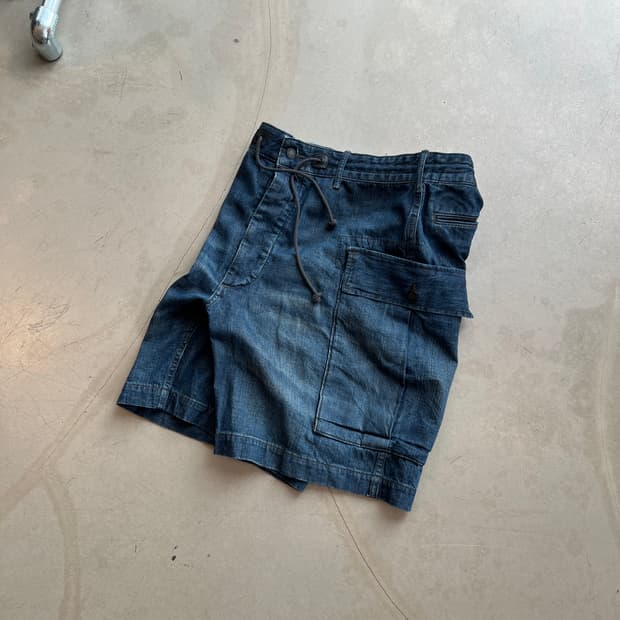 RRL 세즈윅 레지먼트 데님 카고 쇼츠