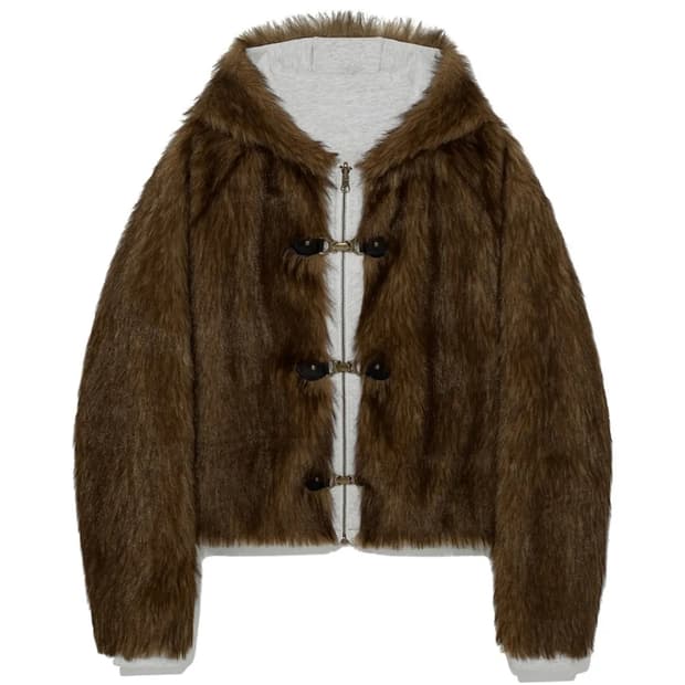 (새상품) 글로니 MOOR FUR JACKET 브라운 판매
