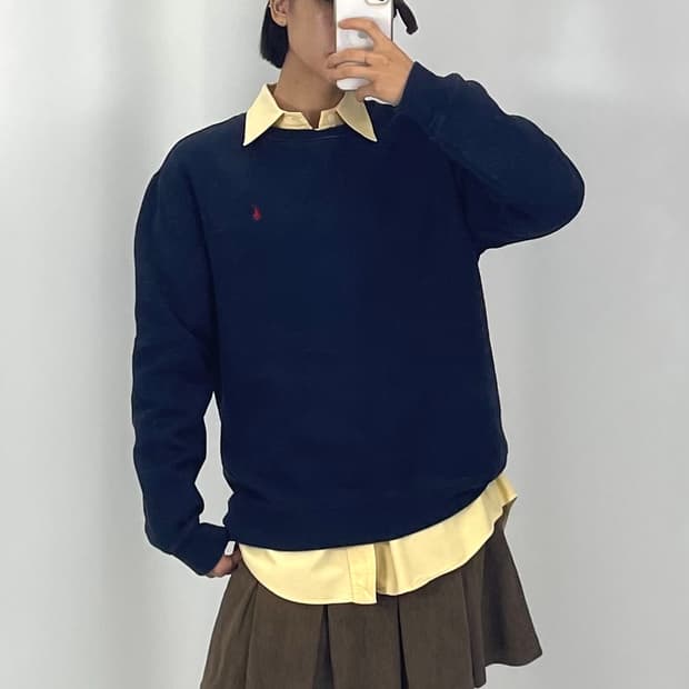  [2XL]폴로 여성 네이비 맨투맨 