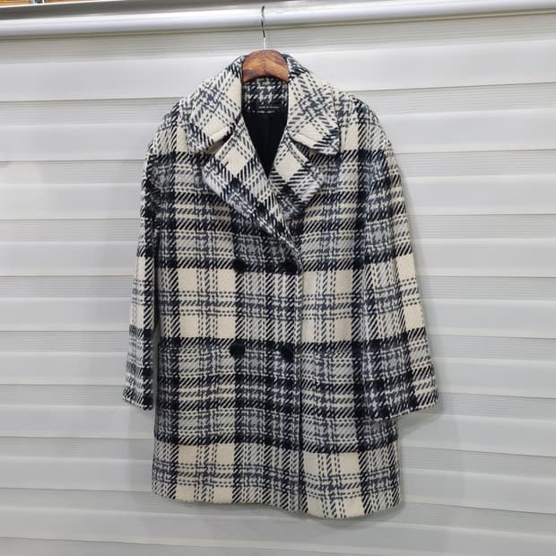 프랑스 빈티지 트위드울 오버핏 더블코트- 우먼프리