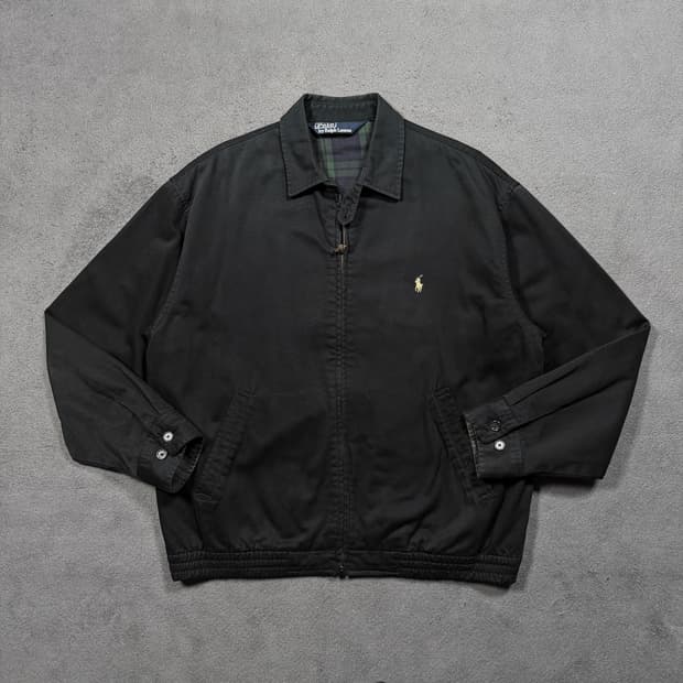 폴로 블랙 스윙톱 블루종 자켓