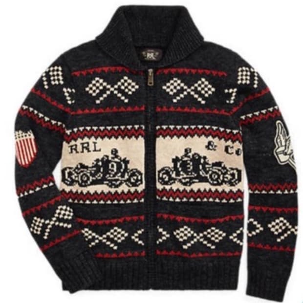 명작 더블알엘 rrl 모터 가디건 새제품 XL