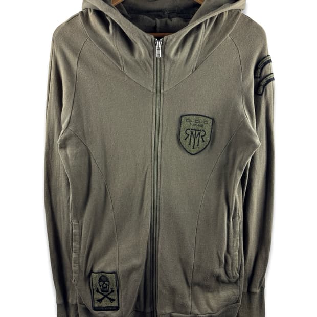 JPN 스컬패치 밀리터리 후드집업2705