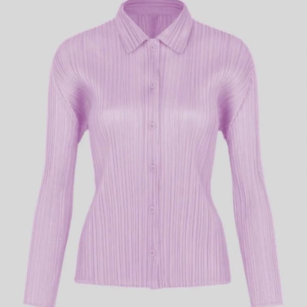 플리츠플리즈 셔츠탑 라이트핑크 3사이즈 새상품