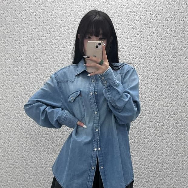 리바이스 빈티지 컨트리 웨스턴 데님 버튼 셔츠 L C10101