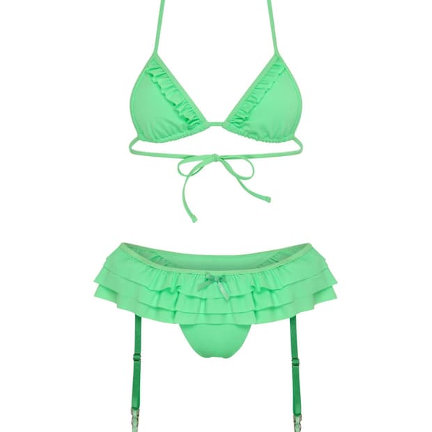 Niihai garter bikini in aquamarine
