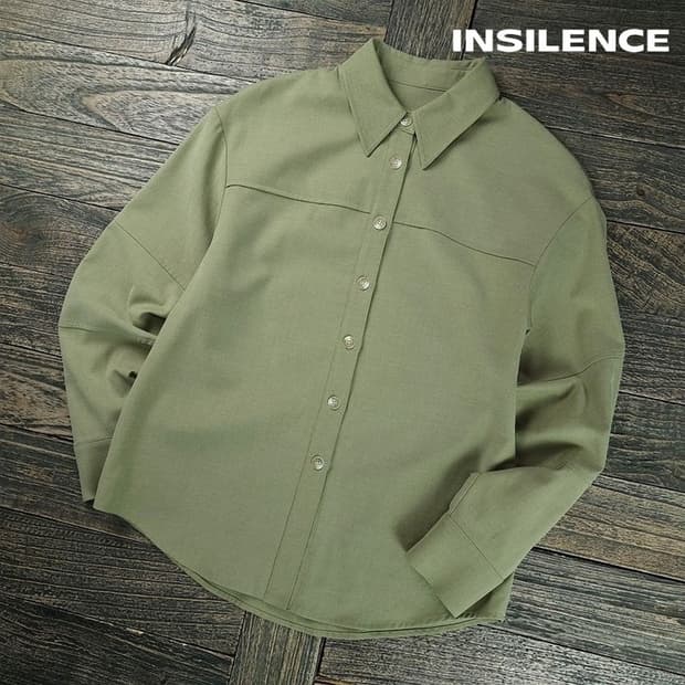 [인사일런스] 울 블랜디드 오버핏 미니멀 셔츠 블라우스 M19326