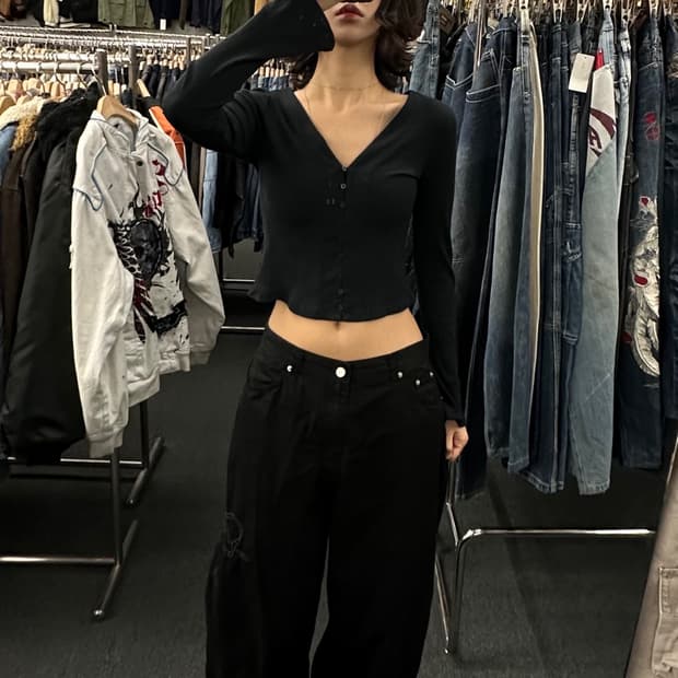 S)GAP 빈티지 여성 블랙 가디건