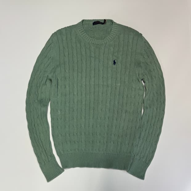 폴로 랄프로렌 민트 케이블 코튼 니트 L