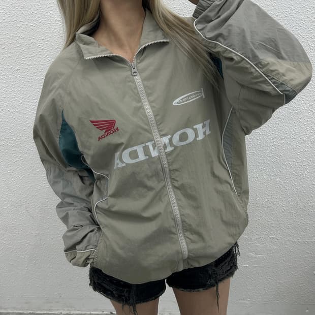 혼다 빅로고 베이지 레이싱 바람막이 XL