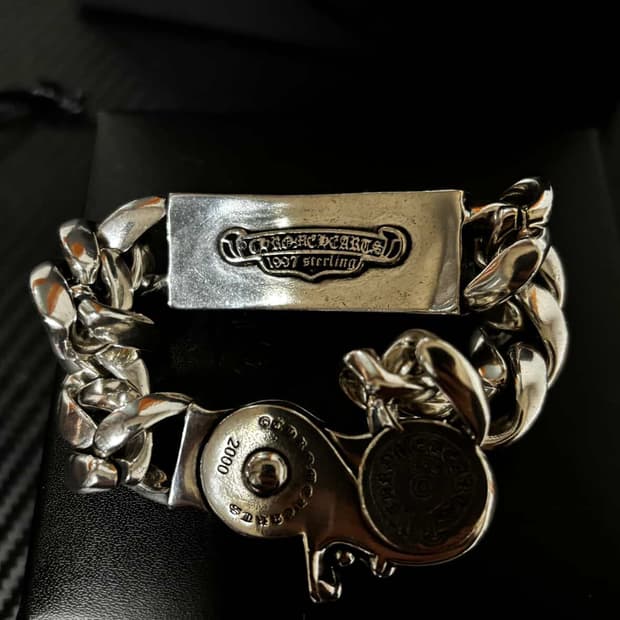 크롬하츠 플로랄 ID 팬시 링크 클립 팔찌