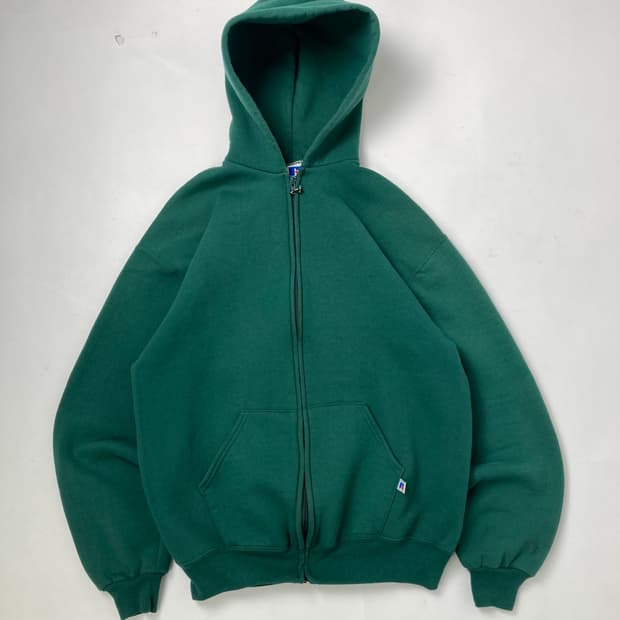90s Russell Zip Up Hoodie (green)
