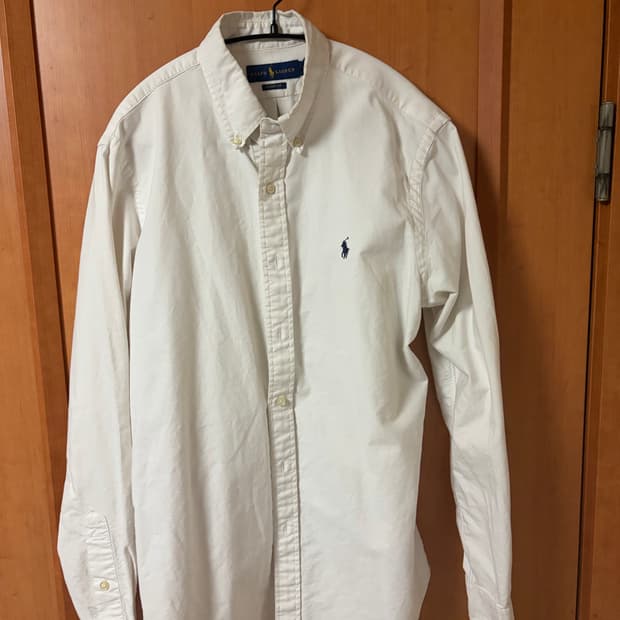 폴로랄프로렌 클래식핏 가먼트 다이 옥스포드 셔츠 흰색 M