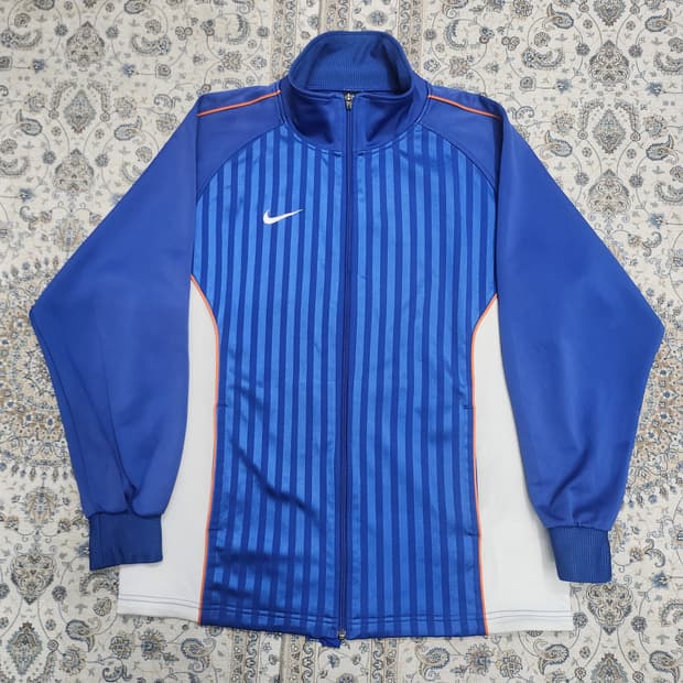 나이키 블루 스트라이프 트랙 자켓 M (크게나옴)