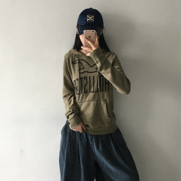 홀리스터 자수 빅로고 후드티