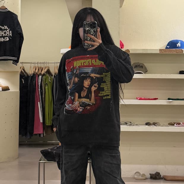 빈티지 펄프 픽션 포스터 프린팅 롱슬리브 U1380