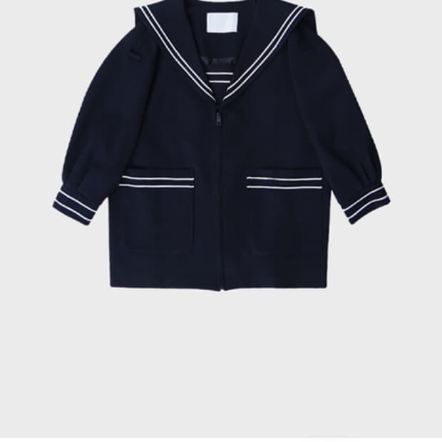 구해요) freckle sailor navy midi jacket 
