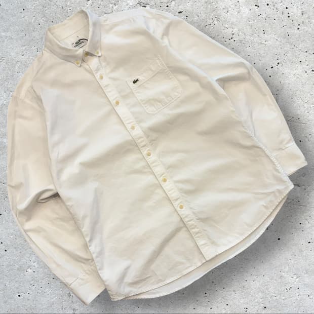 [105] 라코스테 셔츠 화이트 긴팔 C718