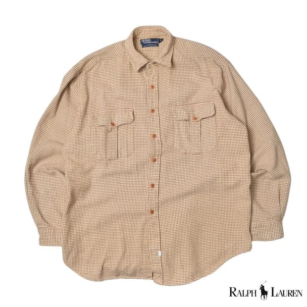 90S 폴로 랄프로렌 하운스투스 체크 셔츠 XL N1312